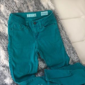 Turquoise GUESS jeans waist rise skinny SZ 0/2
